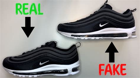 nike air max 97 fake vs real black|air max 97 black university red.